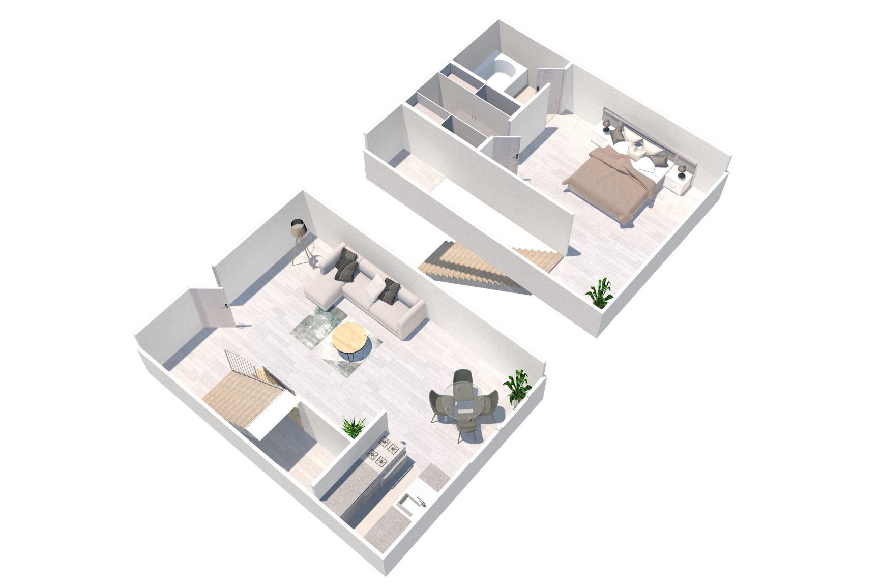 Floor plan for 1 bed, 1 bath, 637 sqft